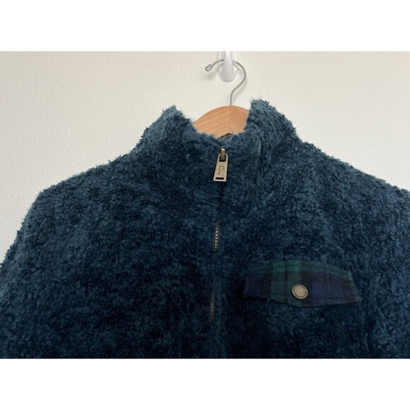 Pendleton Wool Blend Jacket M Blue Full Zip Snap Pocket Sherpa Fleece Outdoor - Picture 3 of 8